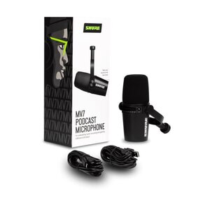 SHURE MV7-K Microphone dynamique pour podcast USB/XLR avec application ShurePlus MOTIV- Noir