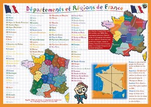 Sous main éducatif 30x42 ''Départements''' ARIS EDITIONS