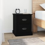 vidaXL Table de chevet noir 39x39x47 5 cm bois d’ingénierie