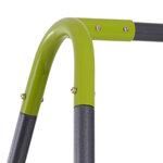 Balançoire 2 agrès portique avec balançoire et échelle dim. 2 65L x 1 38l x 1 75H m métal époxy anticorrosion PE gris anthracite vert pomme