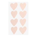 4 feuilles d'autocollants coeurs rose clair