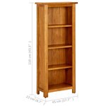 vidaXL Bibliothèque à 4 niveaux 45x22x110 cm Bois de chêne massif