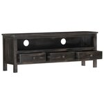 vidaXL Meuble TV Noir 120x30x45 cm Bois solide de manguier