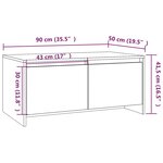 vidaXL Table basse Blanc brillant 90x50x41 5 cm Aggloméré