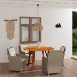 vidaXL Ensemble de salle à manger de jardin 5 Pièces Marron