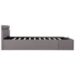 vidaXL Cadre de lit à stockage hydraulique et LED Taupe 180x200 cm