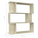vidaXL Bibliothèque/Séparateur de pièce Chêne sonoma 80x24x96 cm