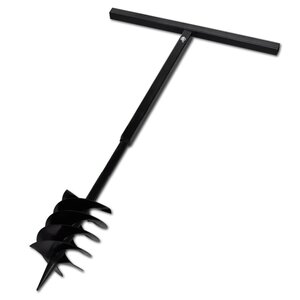 vidaXL Tarière de sol avec mèche de tarière 180 mm Acier Noir