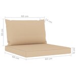 vidaXL Salon de jardin 9 Pièces avec coussins Beige