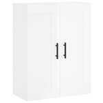 vidaXL Buffet haut Blanc brillant 69 5x34x180 cm Bois d'ingénierie