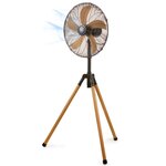 DOMO Ventilateur sur pied 45 cm 50 W Beige et noir