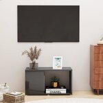 vidaXL Meuble TV Gris brillant 60x24x32 cm Aggloméré
