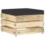 vidaXL Salon de jardin 8 Pièces avec coussins Bois imprégné de vert