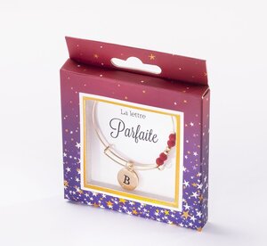 Bracelet  b avec perles rouges