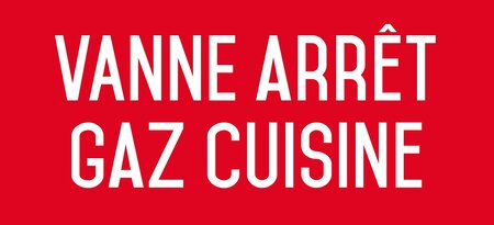 Autocollant vinyl - vanne arrêt gaz cuisine - l.200 x h.100 mm uttscheid