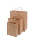 (1 cls  100 sacs) sac kraft à poignées torsadées ecru