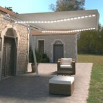 vidaXL Auvent automatique avec capteur de vent et LED 450x350 cm Crème