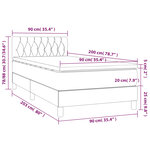 vidaXL Lit à sommier tapissier avec matelas Noir 90x200 cm Tissu