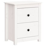 vidaXL Table de chevet Blanc 50x35x61 5 cm Bois de pin massif