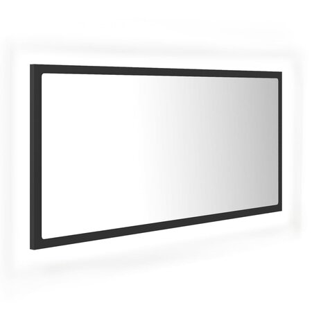 vidaXL Miroir à LED de salle de bain Gris 90x8 5x37 cm Acrylique
