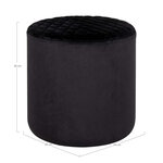 Pouf cylindrique en velours noir foncé Ø 34 x 36 cm