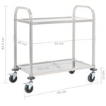 vidaXL Chariot de cuisine à 2 niveaux 95x45x83 5 cm Acier inoxydable