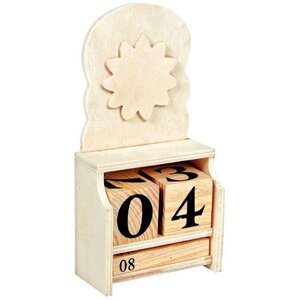 Lot 5 calendriers perpétuels en bois à décorer