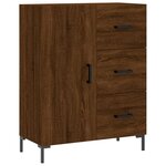 vidaXL Buffet haut Chêne marron 69 5x34x180 cm Bois d'ingénierie