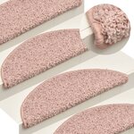 vidaXL Tapis de marches d'escalier 15 Pièces Rose clair 65x21x4 cm
