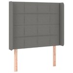 vidaXL Sommier tapissier avec matelas et LED Gris foncé 90x200cm Tissu