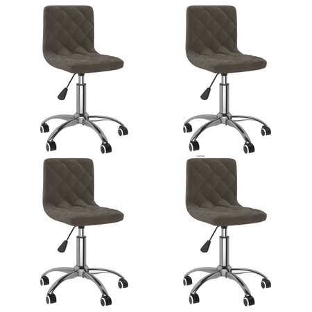 vidaXL Chaises pivotantes à manger lot de 4 gris foncé velours