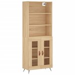 vidaXL Buffet haut Chêne sonoma 69 5x34x180 cm Bois d'ingénierie