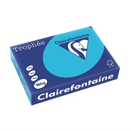 Ramette 250 feuilles papier 160g a4 210x297 mm certifié fsc bleu royal trophée