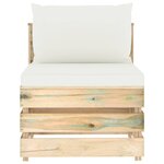 vidaXL Salon de jardin 6 Pièces avec coussins Bois imprégné de vert