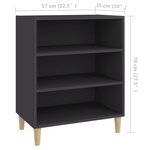 vidaXL Buffet Gris 57x35x70 cm Aggloméré