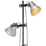 vidaXL Lampadaire avec 2 abat-jour Argenté E27 Fonte