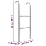 vidaXL Échelle de trampoline à 2 marches Acier Argenté 72 cm