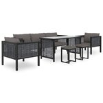 vidaXL Canapé central sectionnel et coussin Résine tressée Anthracite