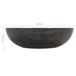 vidaXL Armoire de toilette en teck solide avec lavabo en marbre Noir