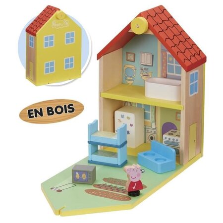 Peppa pig - maison classique en bois avec 1 personnage