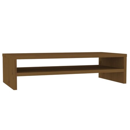 vidaXL Support de moniteur Marron miel 50x24x13 cm Bois de pin solide