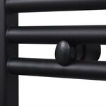 vidaXL Sèche-serviettes eau chaude à rails droits noir 600x764 mm