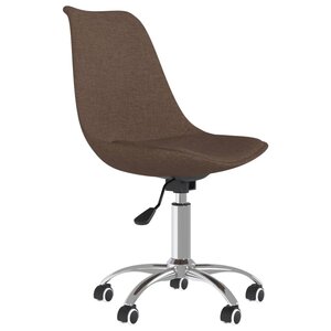vidaXL Chaise pivotante de salle à manger Marron Tissu