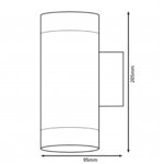 Eglo lampe murale à led d'extérieur riga 6 w argenté 92736