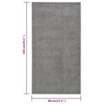 vidaXL Tapis à poils courts 80x150 cm Gris