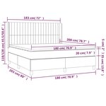 vidaXL Sommier tapissier avec matelas et LED Noir 180x200 cm Tissu