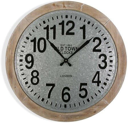 Horloge bois et métal old town 70 cm