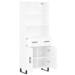 vidaXL Buffet haut Blanc brillant 69 5x34x180 cm Bois d'ingénierie