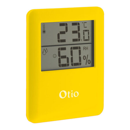 Thermomètre Hygromètre magnétique à écran LCD - Jaune - Otio