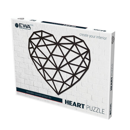 Puzzle mural en bois - Coeur 61 5 cm